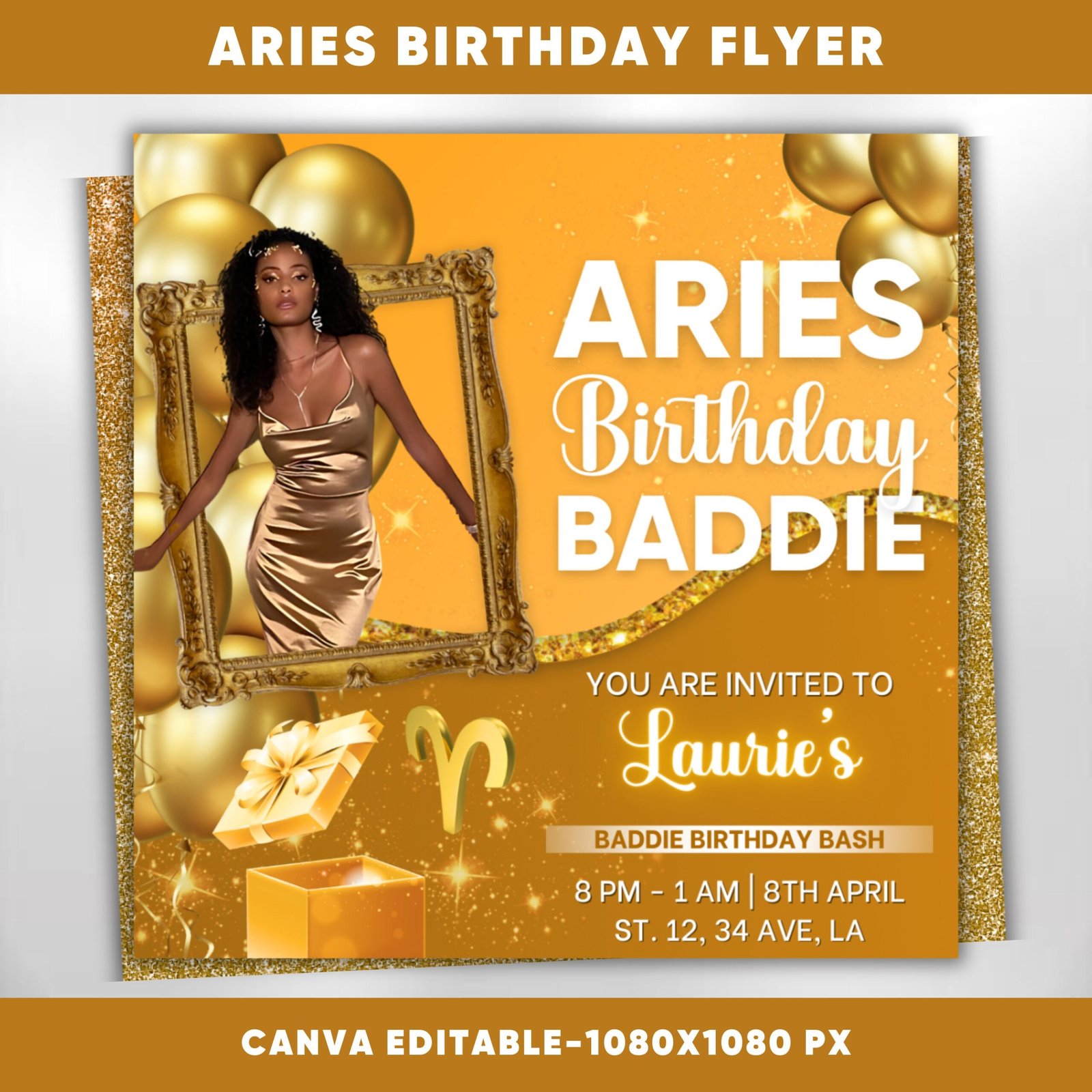 Aries Birthday Flyer Birthday Flyer Templates Girl Birthday
