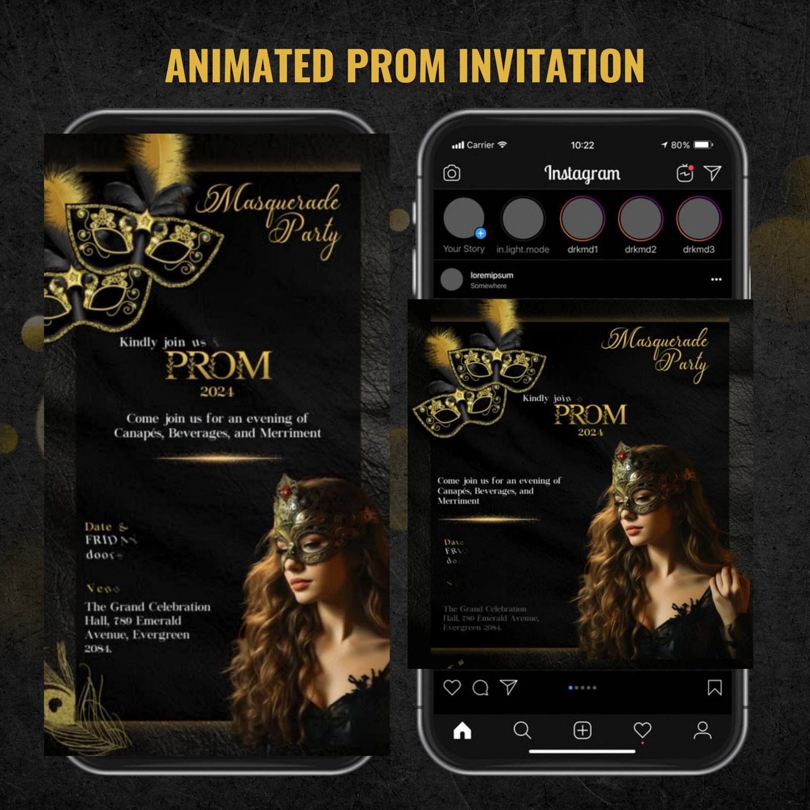 Prom Invitation Template Prom Masquerade Theme Flyer Prom - Image 2