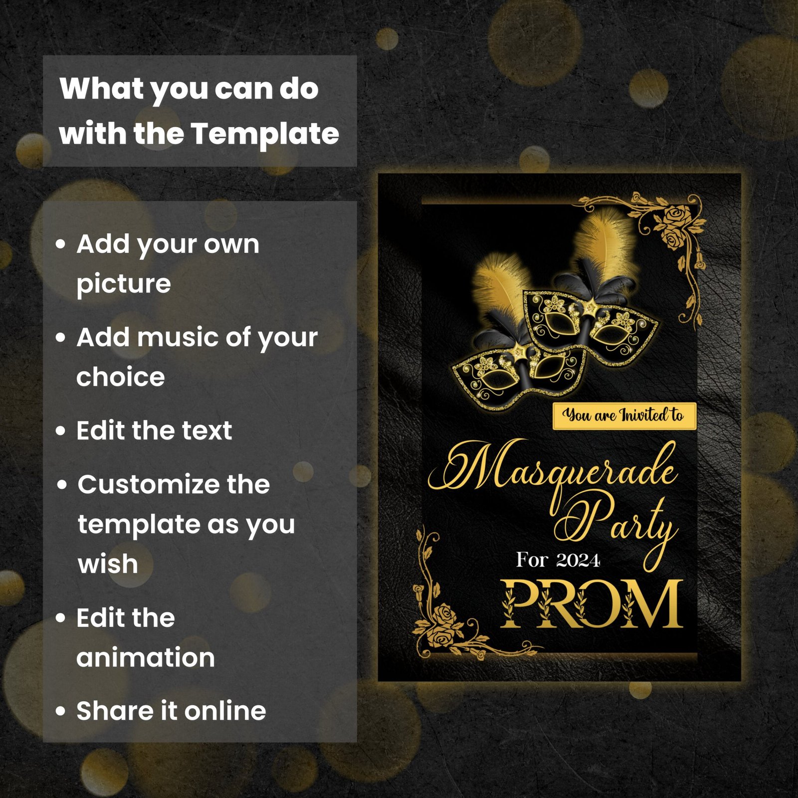 Prom Invitation Template Prom Masquerade Theme Flyer Prom - Image 4