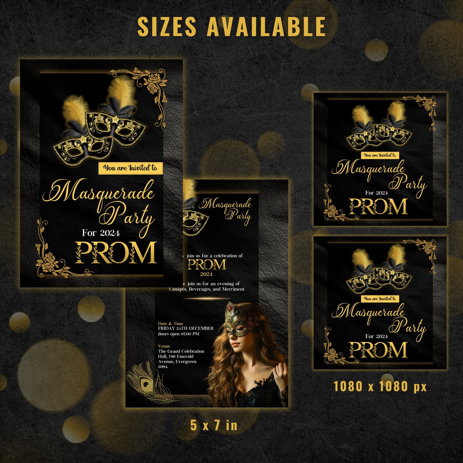 Prom Invitation Template Prom Masquerade Theme Flyer Prom - Image 3