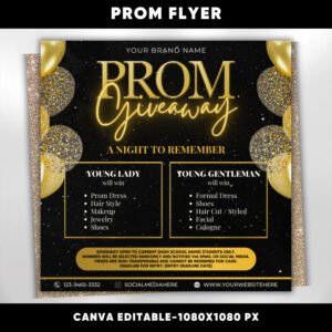 Prom Give Away Flyer Prom Sale Flyer Hairstylist