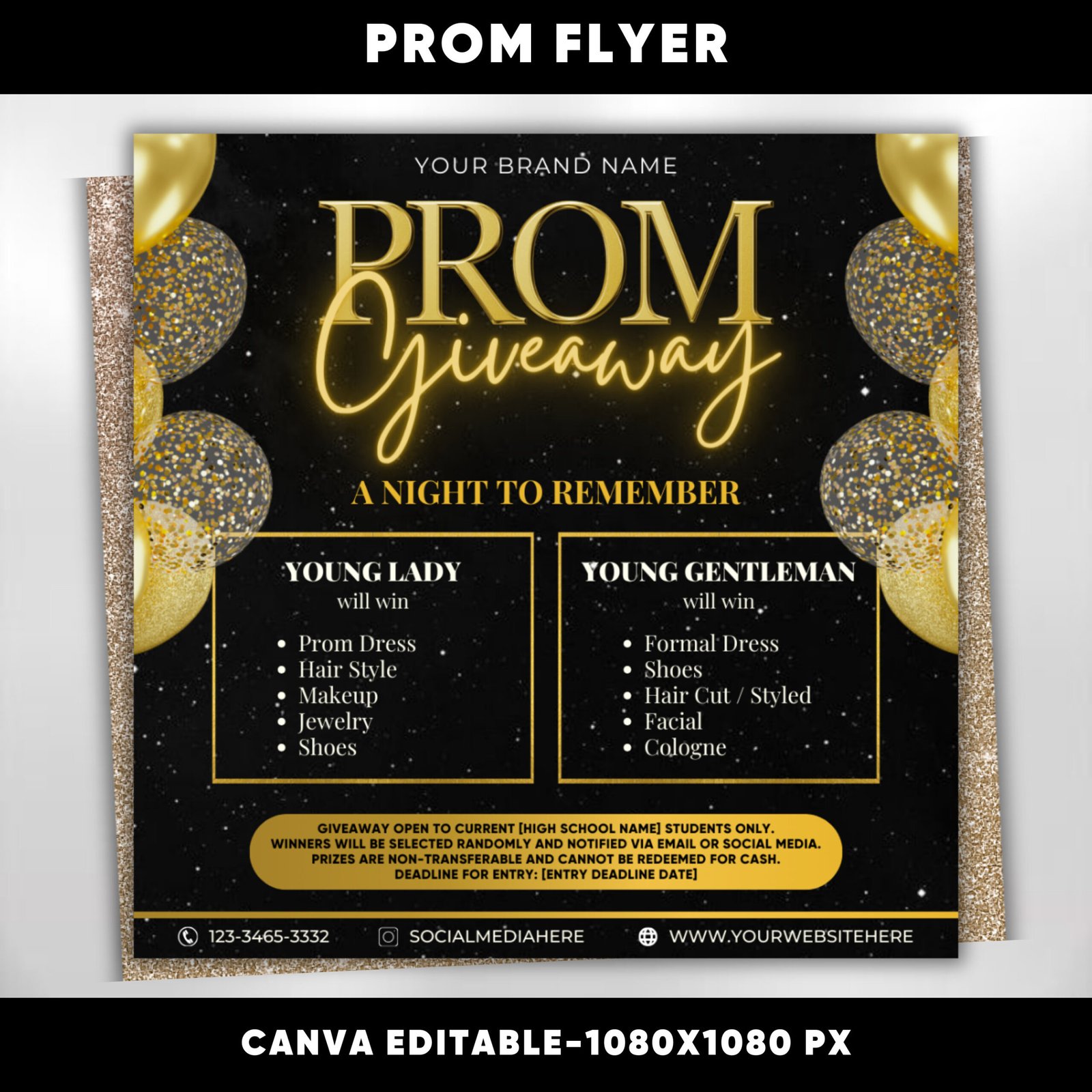 Prom Give Away Flyer Prom Sale Flyer Hairstylist