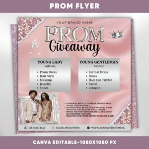 Prom Give Away Flyer Prom Sale Flyer Hairstylist