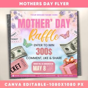 Mothers Day Flyer Raffle DIY Book Now Appointments