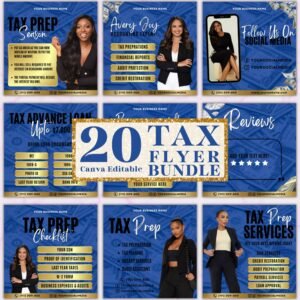 Tax Prep Bundle Editable Tax season Flyer Tax