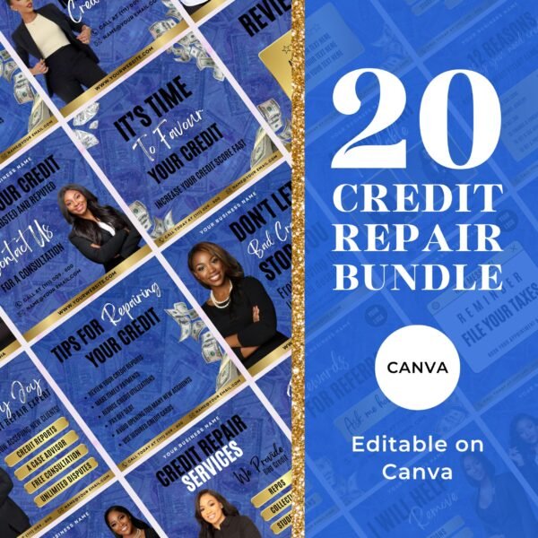 20 Credit Repair Credit Repair Bundle Instagram Templates