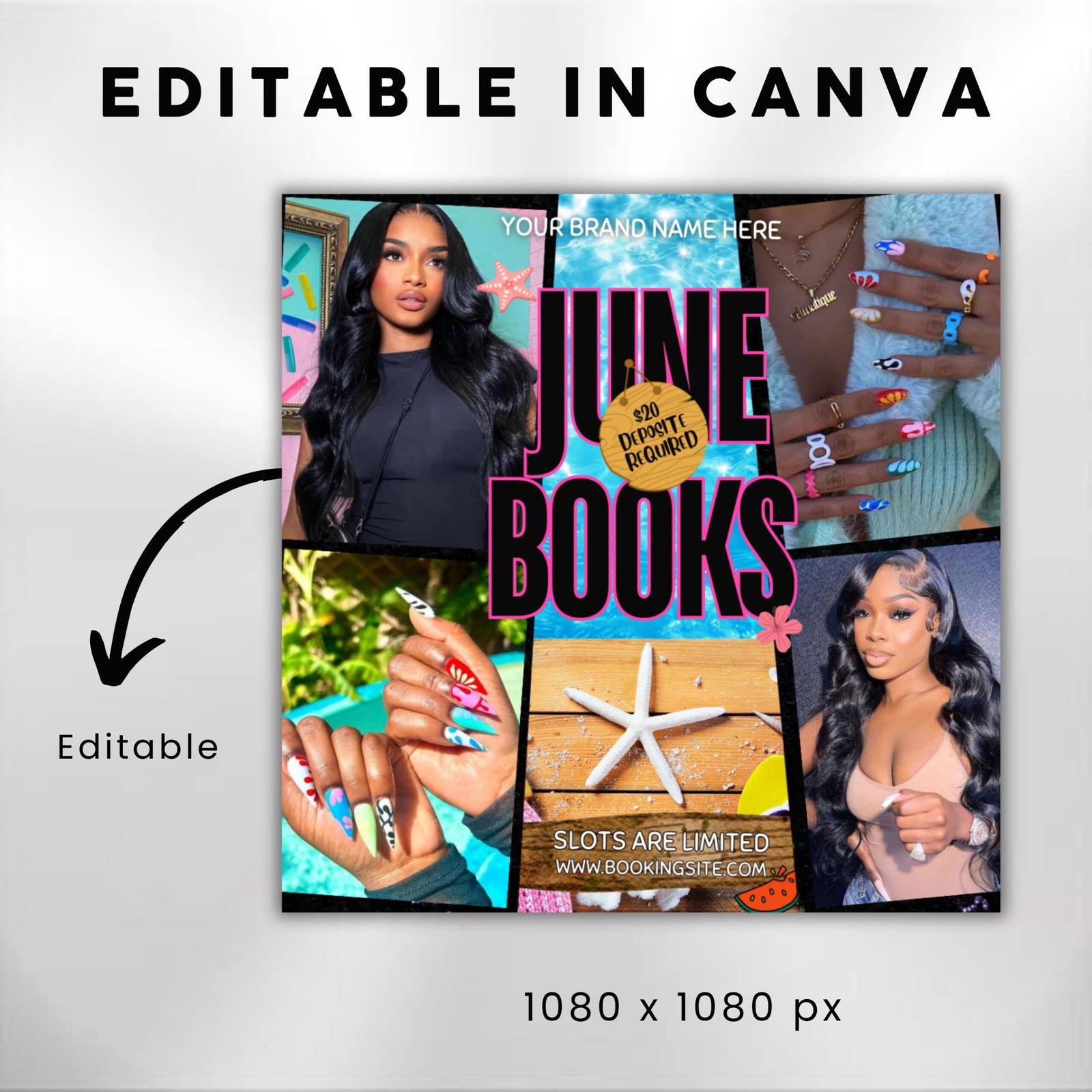 June booking flyer June Diy flyer canva templates - Image 3