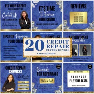 20 Credit Repair Credit Repair Bundle Instagram Templates