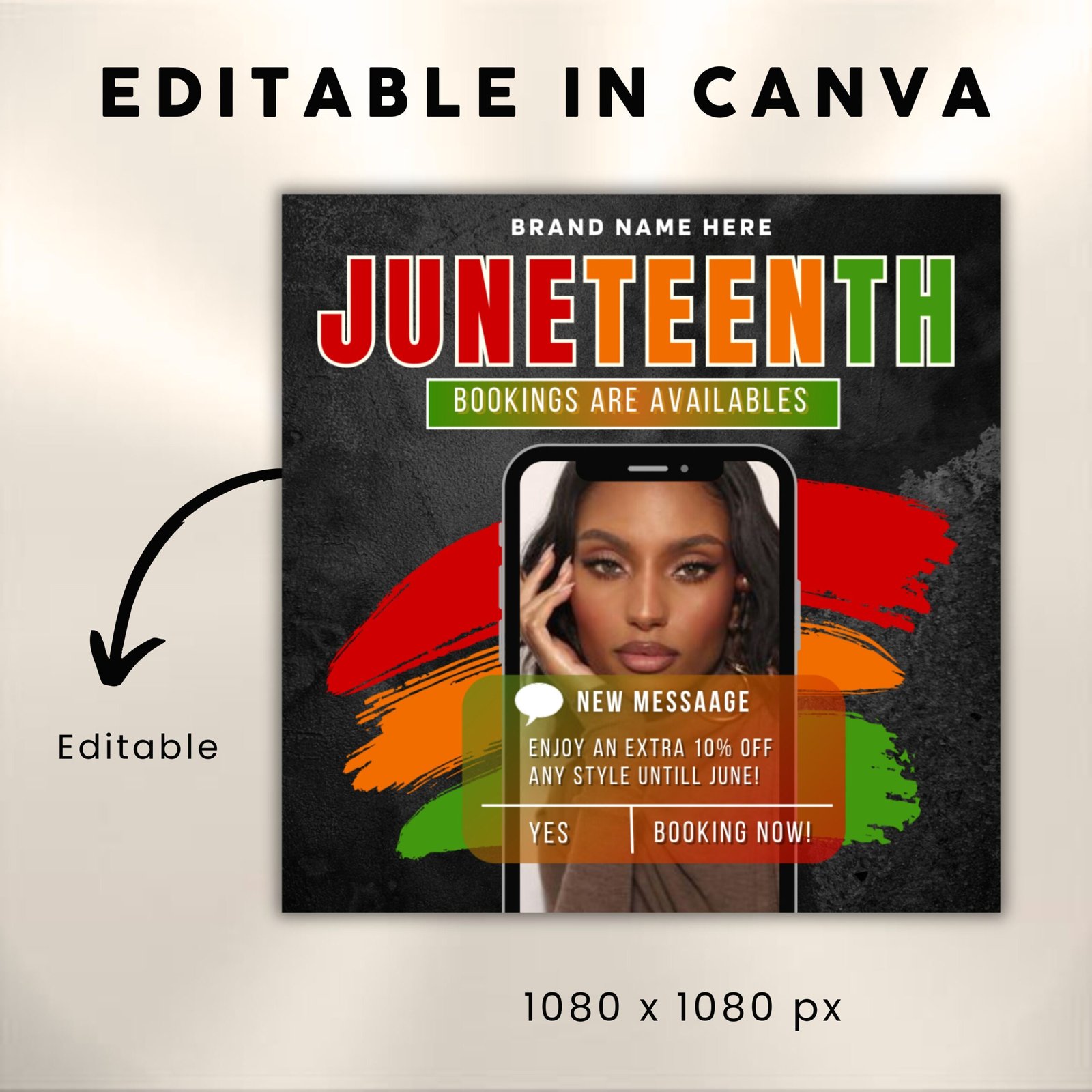 Juneteenth Flyer Juneteenth Sale Flyer Knotless Braids Flyer - Image 3