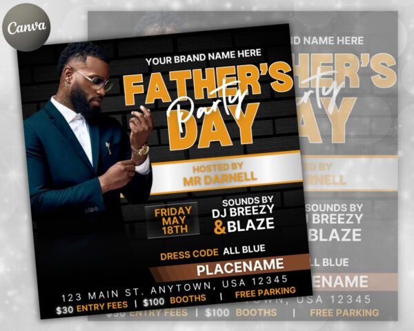 Father's Day Party Flyer Father's Day Invitation Flyer