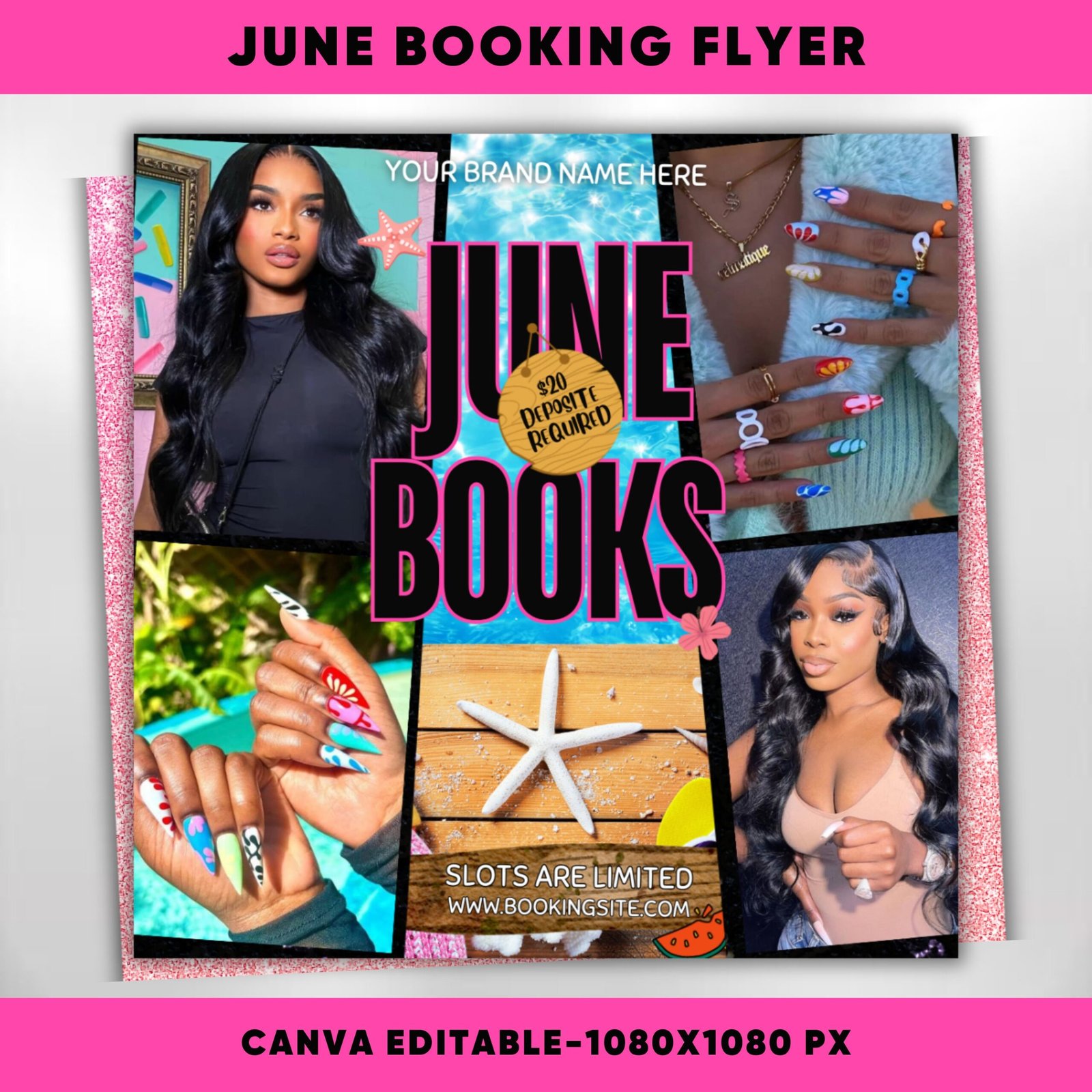 June booking flyer June Diy flyer canva templates