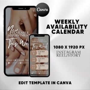 Weekly Availability Calendar Instagram Story Instagram Story Schedule