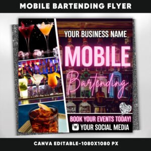 Mobile Bartending Flyer DIY Mixologist Bartender Drink Services