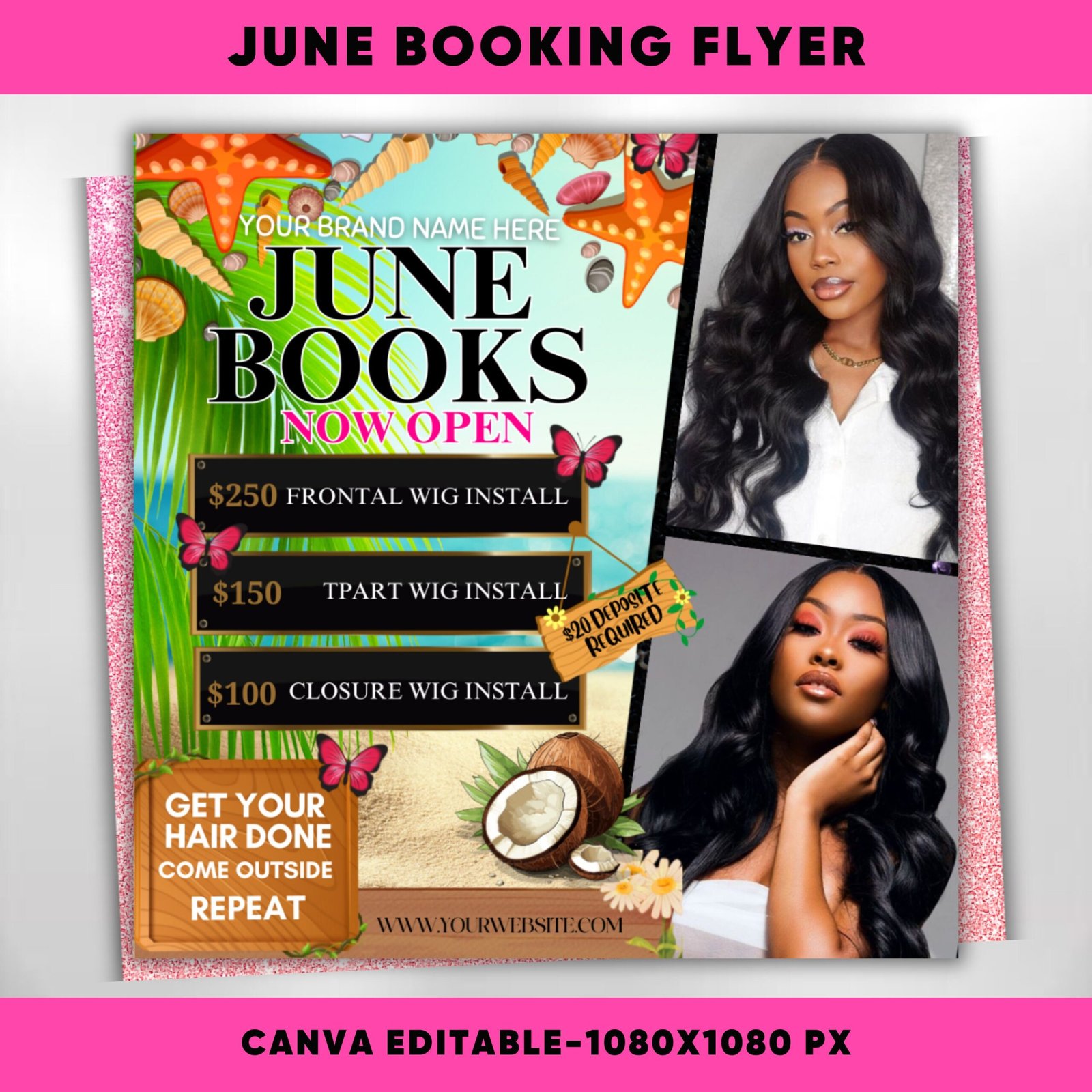 June booking flyer June Diy flyer canva templates