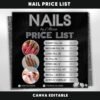 Nails Tech Price List Flyers Nail Stylist Beauty
