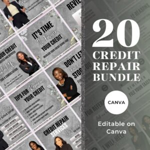 20 Credit Repair Credit Repair Bundle Instagram Templates