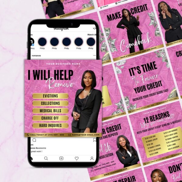 20 Credit Repair Credit Repair Bundle Instagram Templates - Image 2