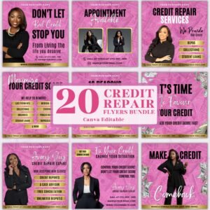 20 Credit Repair Credit Repair Bundle Instagram Templates