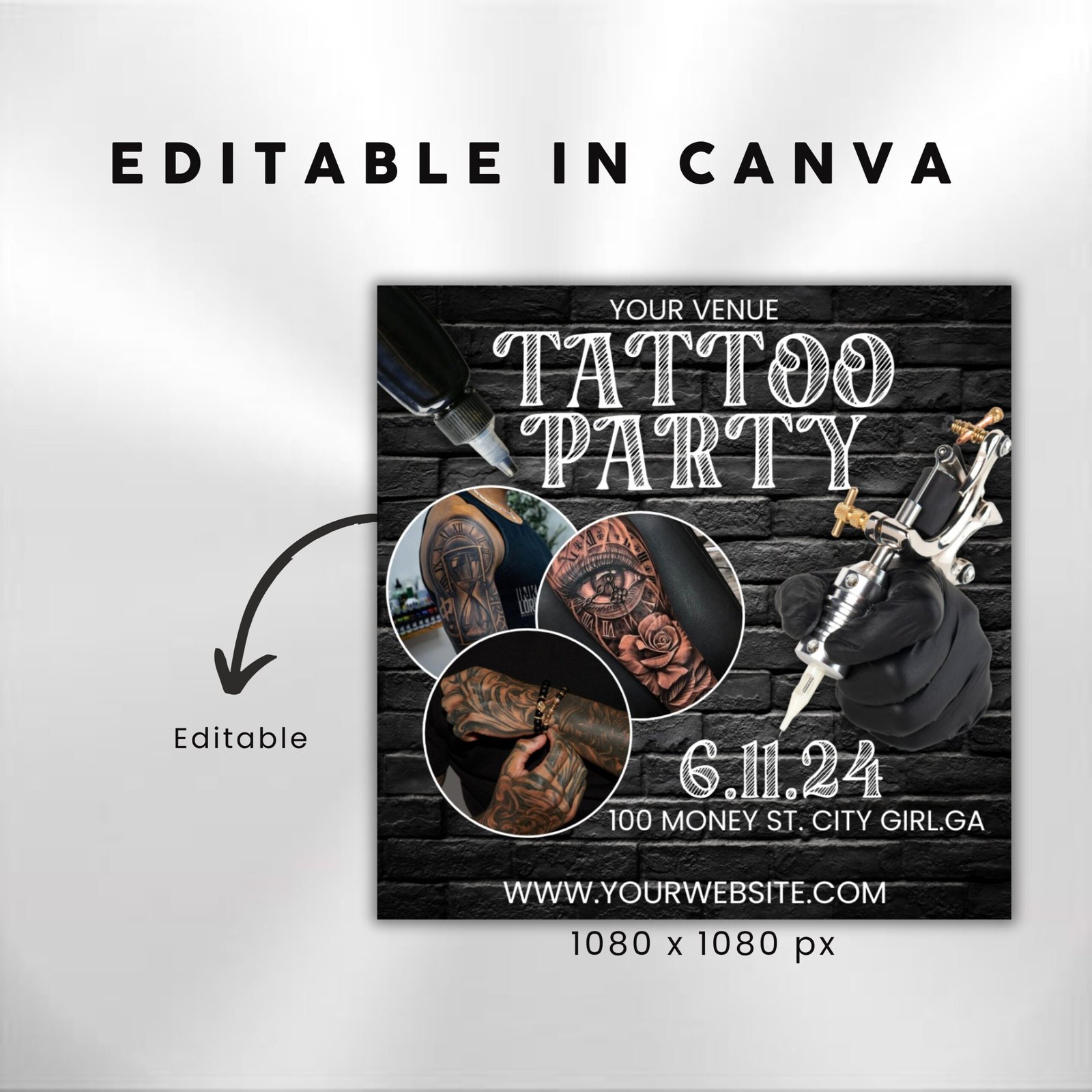 Tattoo Party Flyer Tattoo Artist Tattoo Party Invitation - Image 3