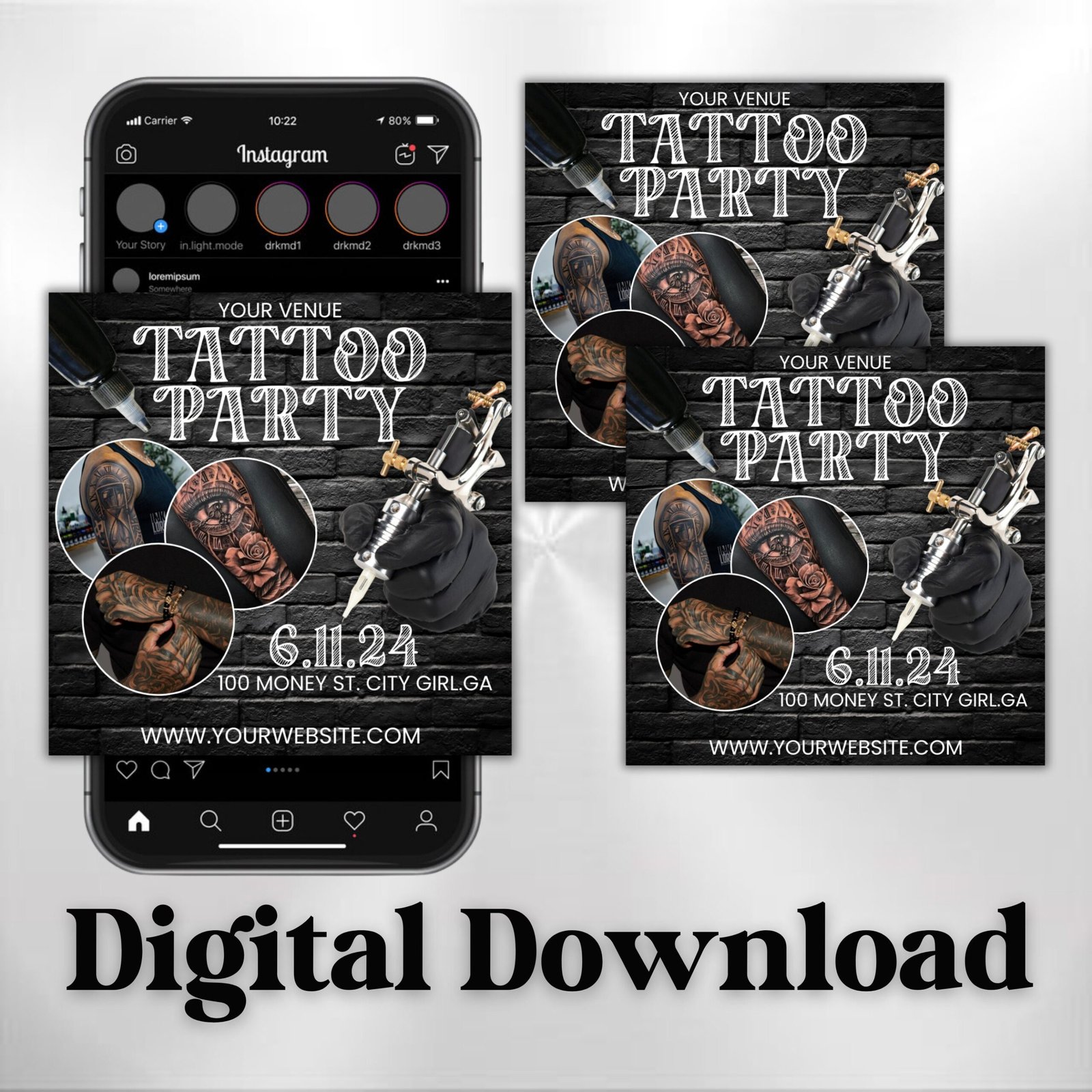 Tattoo Party Flyer Tattoo Artist Tattoo Party Invitation - Image 2