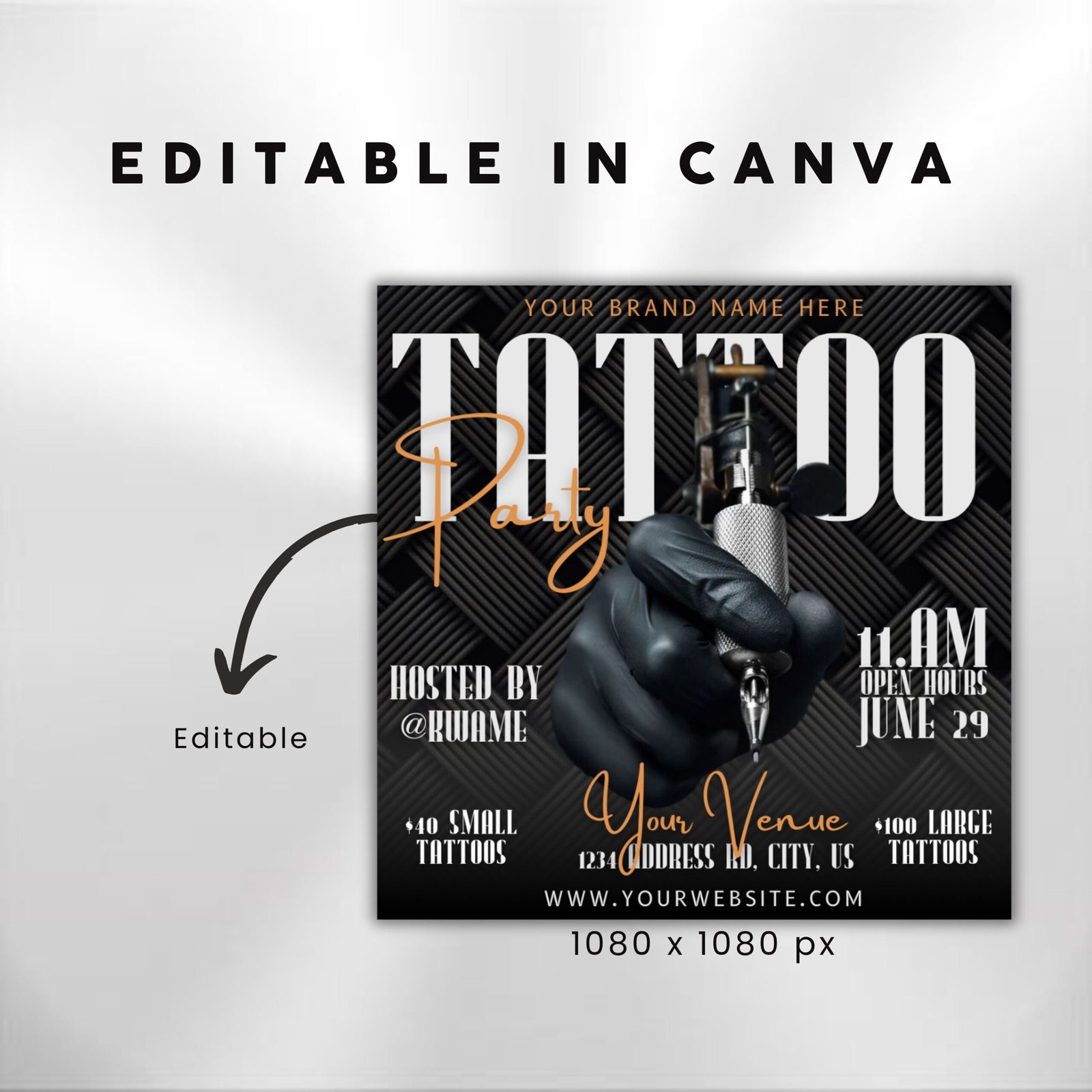 Tattoo Party Flyer Tattoo Artist Tattoo Party Invitation - Image 3