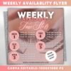 Weekly Availability Time Slots Flyer Weekly Availability Calendar