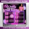 Weekly Availability Time Slots Flyer Weekly Availability Calendar