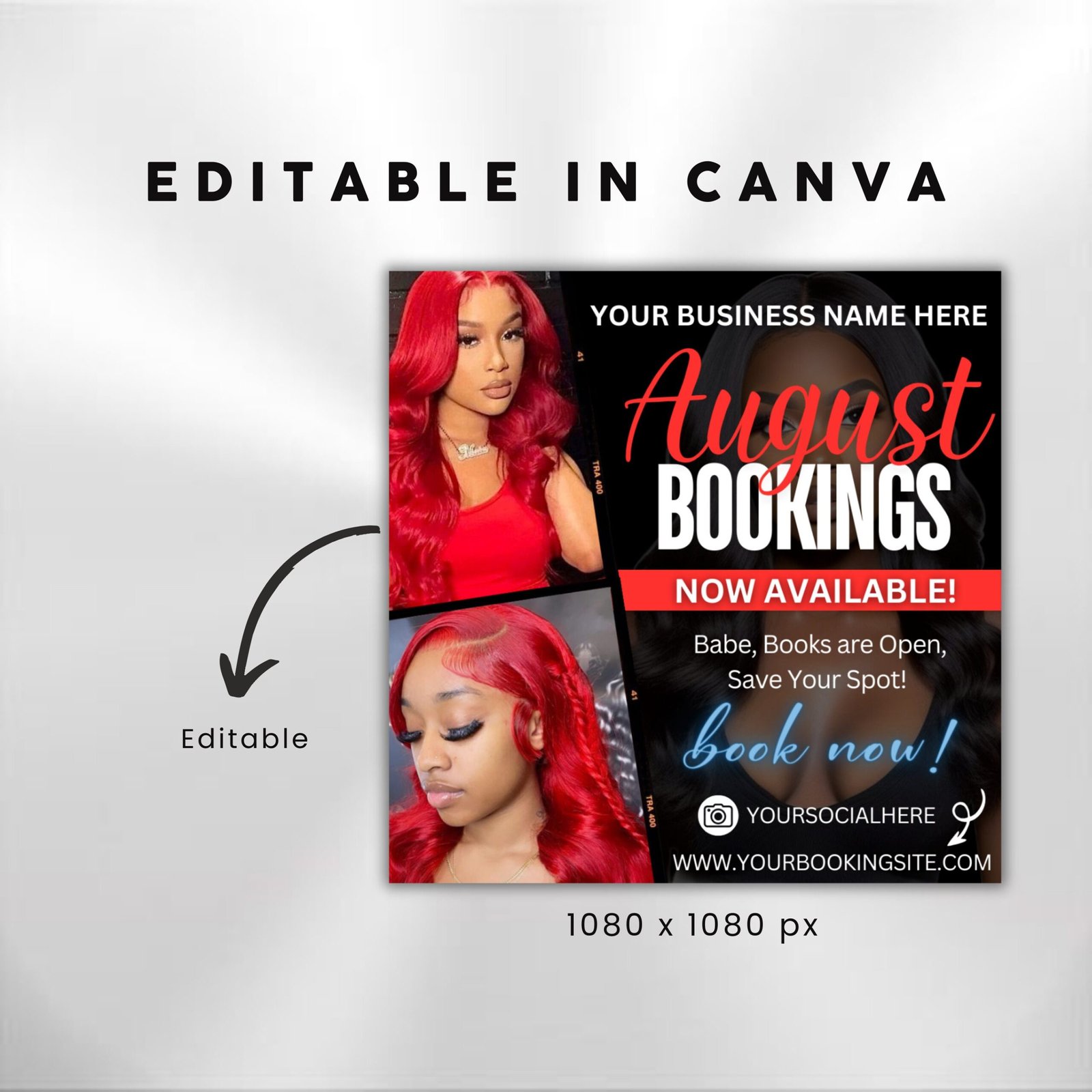 August Booking Flyer Appointent Available Flyer DIY Summer - Image 2