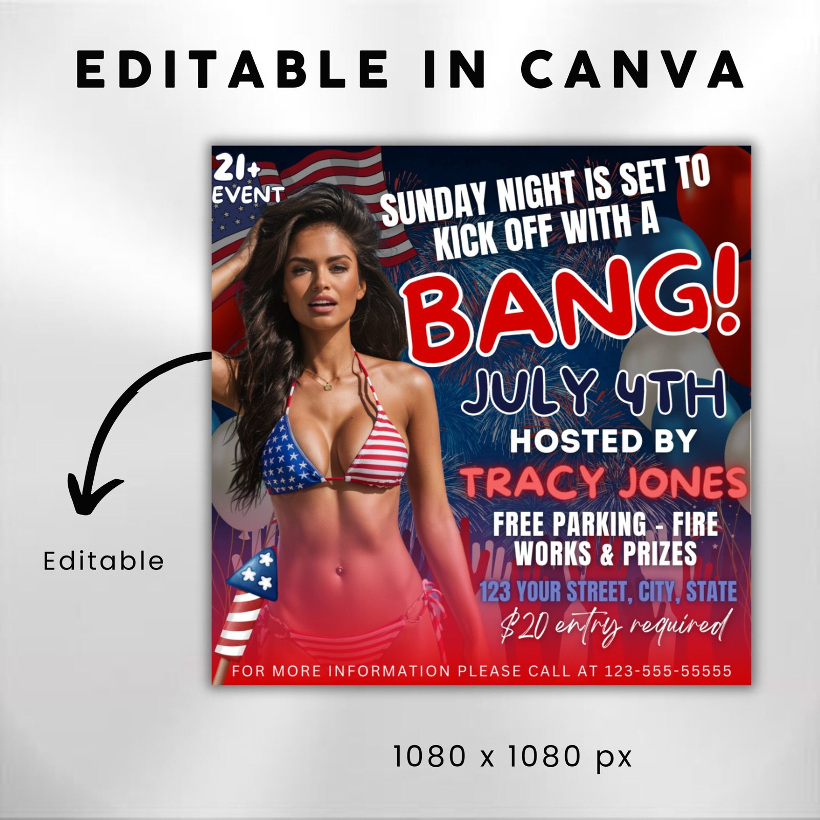 4th of July Flyer 4th of July Party - Image 3