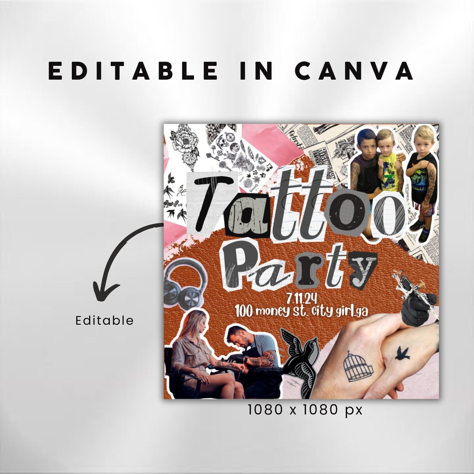 Tattoo Party Flyer Tattoo Artist Tattoo Party Invitation - Image 3