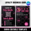 Loyalty Business Card Loyalty Cards For Lash Customer