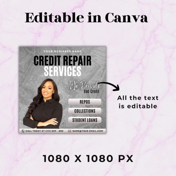 20 Credit Repair Credit Repair Bundle Instagram Templates - Image 4