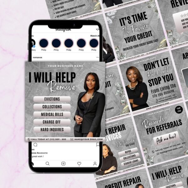 20 Credit Repair Credit Repair Bundle Instagram Templates - Image 2