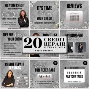 20 Credit Repair Credit Repair Bundle Instagram Templates