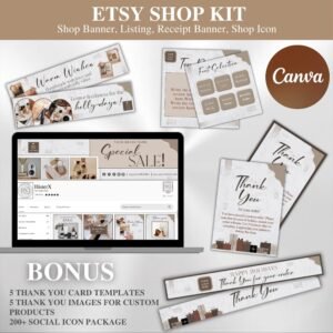Etsy Shop Kit Editable Etsy shop Branding Kit