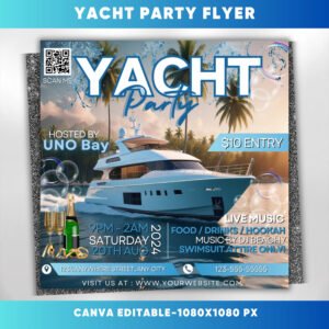 Yacht Party Flyer Summer Party Flyer Summer Beach