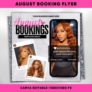 August Booking Flyer Appointent Available Flyer DIY Summer