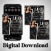 Leo Birthday Flyer Leo Party Invite Birthday Girl - Image 2