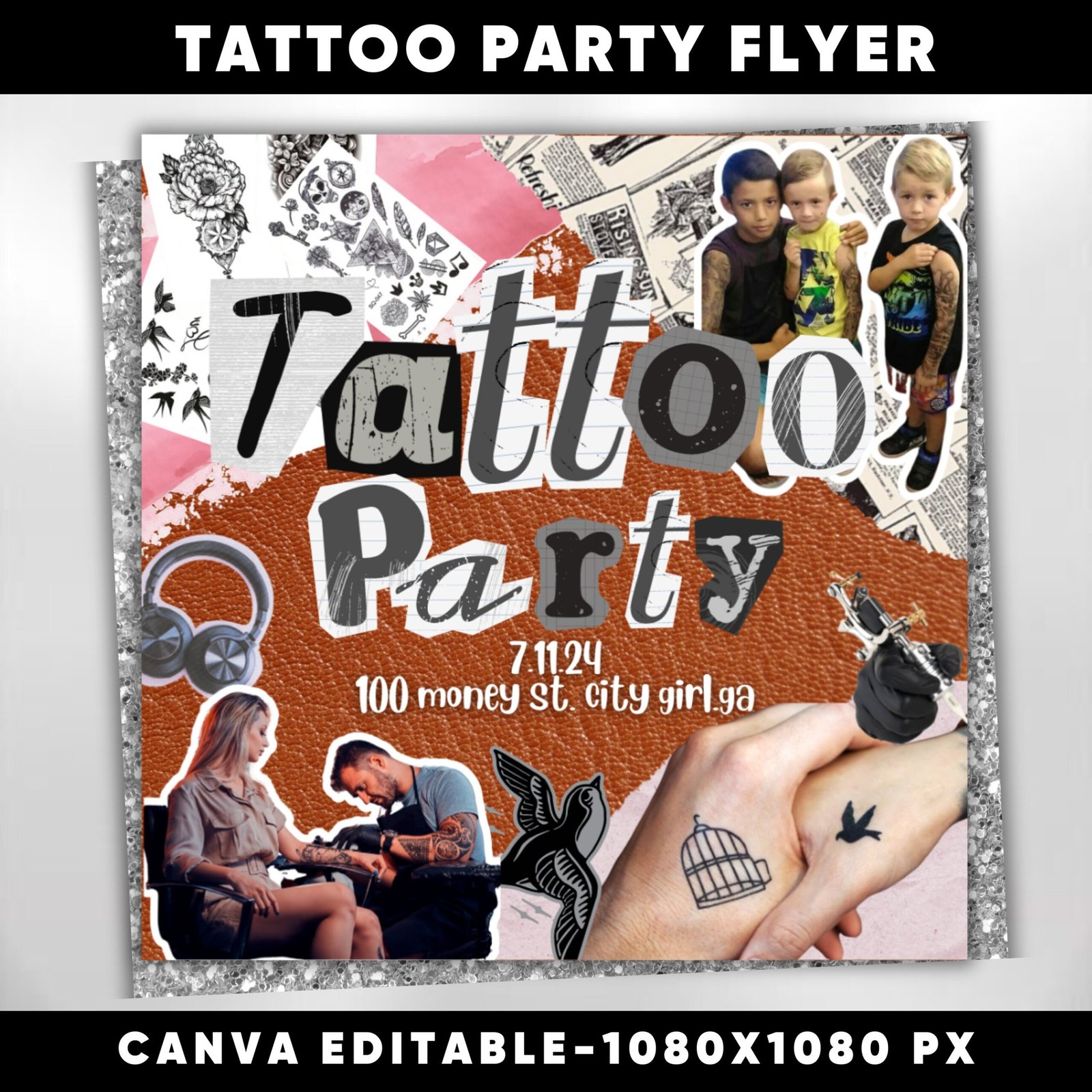 Tattoo Party Flyer Tattoo Artist Tattoo Party Invitation