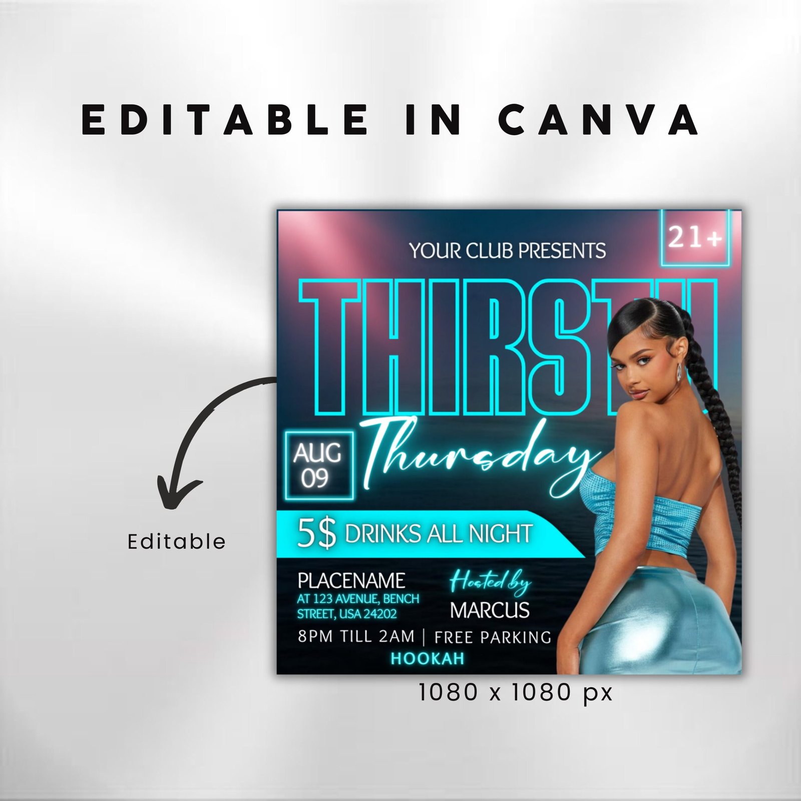 Thirsty Thursday Party Flyer Editable Thursdays Party Flyer - Image 3