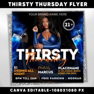 Thirsty Thursday Party Flyer Editable Thursdays Party Flyer