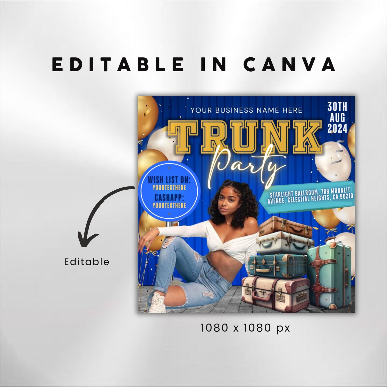 Trunk Party Flyer Graduation Party Invitation College Send - Image 3