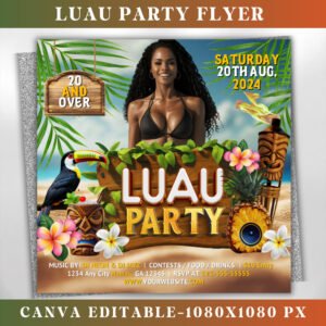 Luau Party Flyer Hawaiian Party Flyer Summer Beach