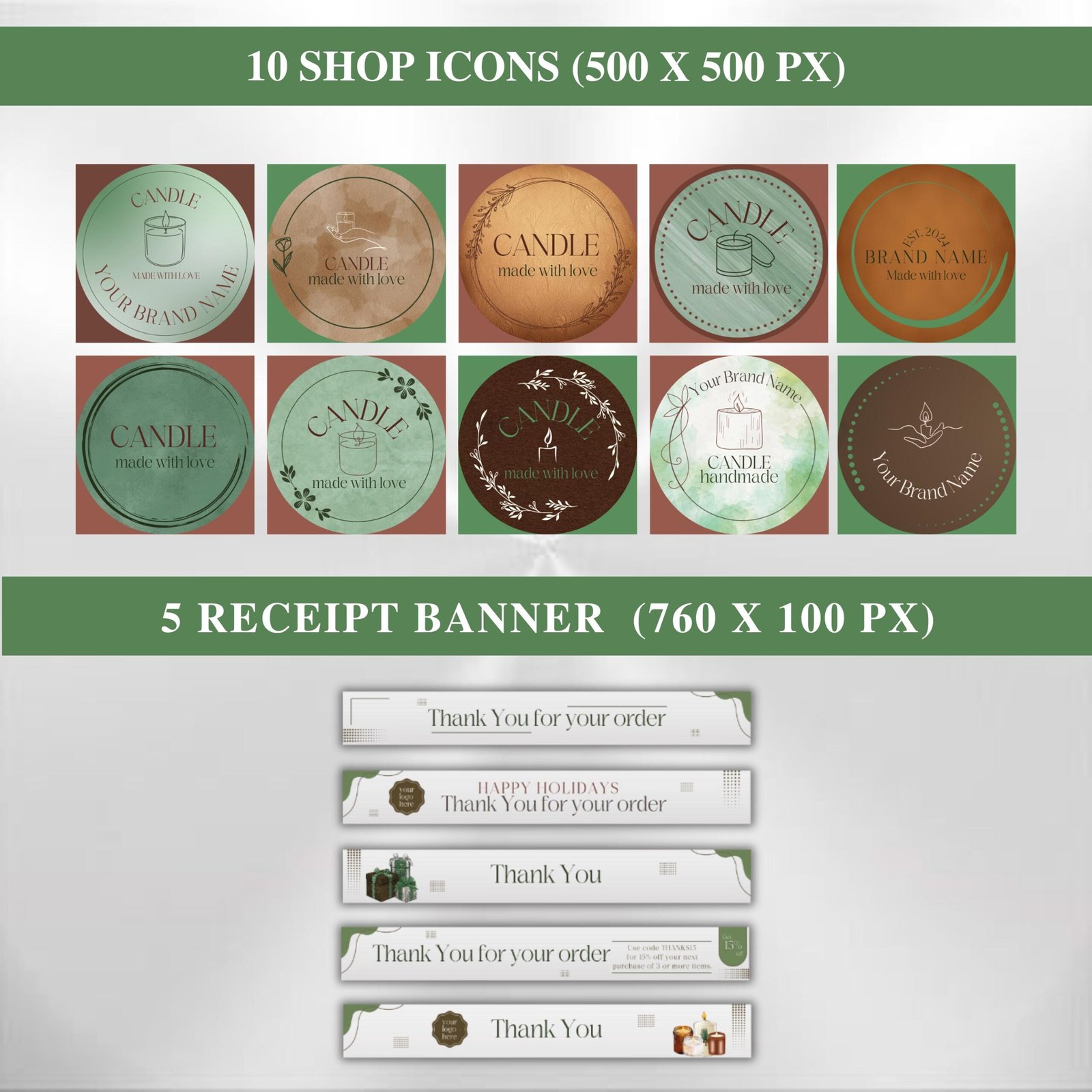 Etsy Shop Kit Etsy Candle shop Branding Kit - Image 4