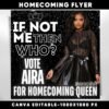 Homecoming Flyer Vote Homecoming Queen Flyer Campaign Flyer