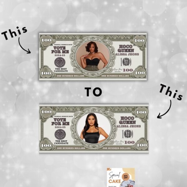 Homecoming Campaign Money Prom Queen Editable Fake Money - Image 4
