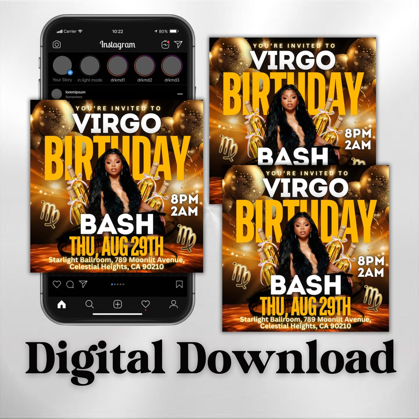 Virgo Birthday Flyer Birthday Girl Happy Birthday Flyer - Image 2