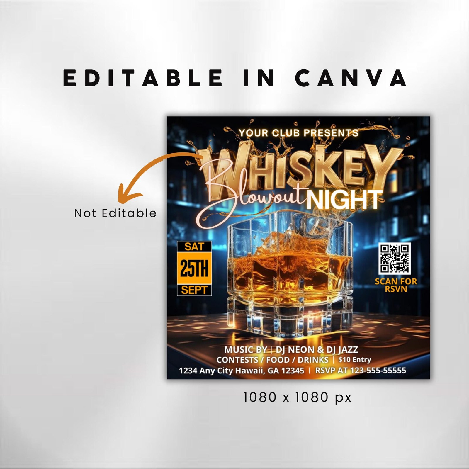 Whiskey Party Flyer Night Club Flyer DJ Party - Image 3