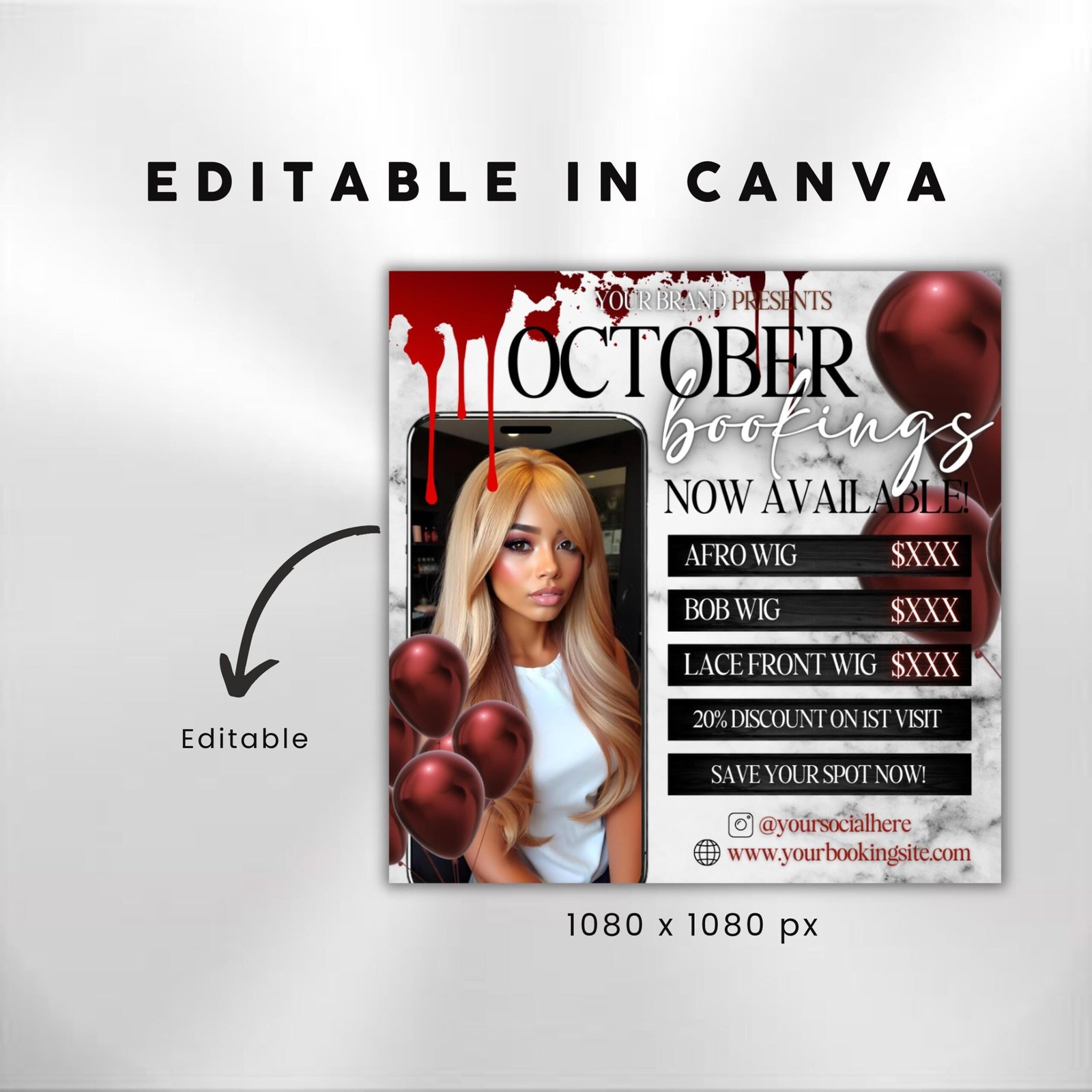 October Booking Flyer Halloween Hair Flyer October Books - Image 3