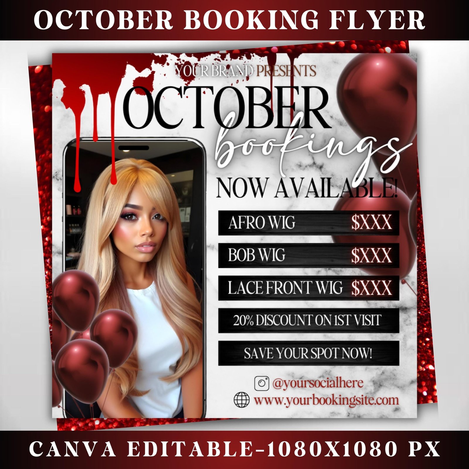 October Booking Flyer Halloween Hair Flyer October Books